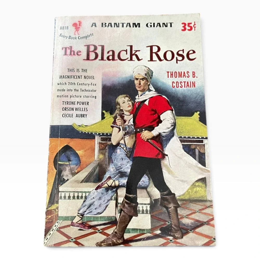 The Black Rose Thomas B. Costain Vintage 1950 Bantam Giant Paperback Movie